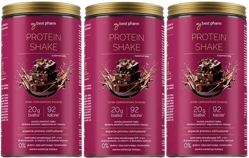 3 x MyBestPharm ProteinSHAKE příchuť čokoládové brownie Podporuje metabolismus