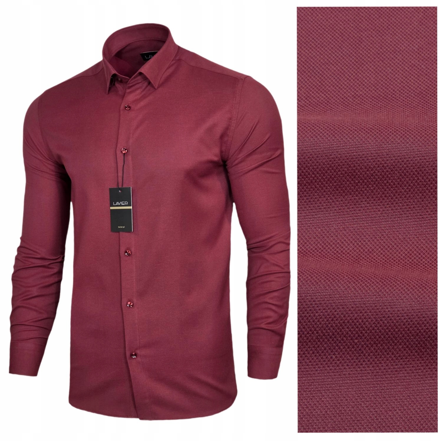 Pánská košile Lavier Bordo Oxford – elegantní klasická bavlněná vel. L
