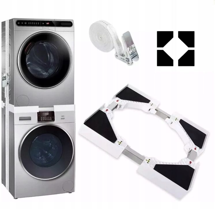 Łącznik Pralki Suszarki Uniwersalny Szerokość 46-72cm Antywibracyjna Pas