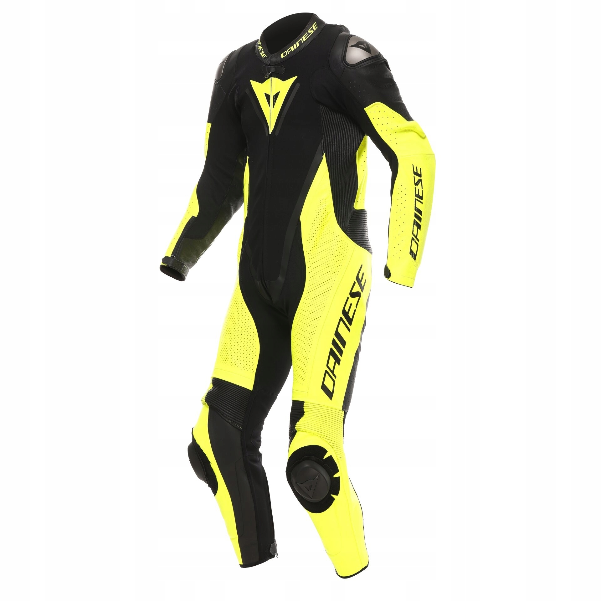 Jednodielny motocyklový oblek Demon Sprint čierno/žltý-Fluo 50