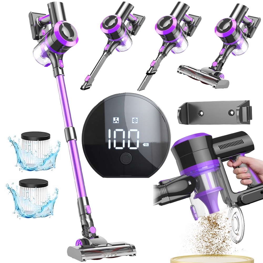 Tyčový Vysavač Bezdrátový Led Vysavač 4V1 Cyklonový 30KPA Akumulátorový 2.5AH