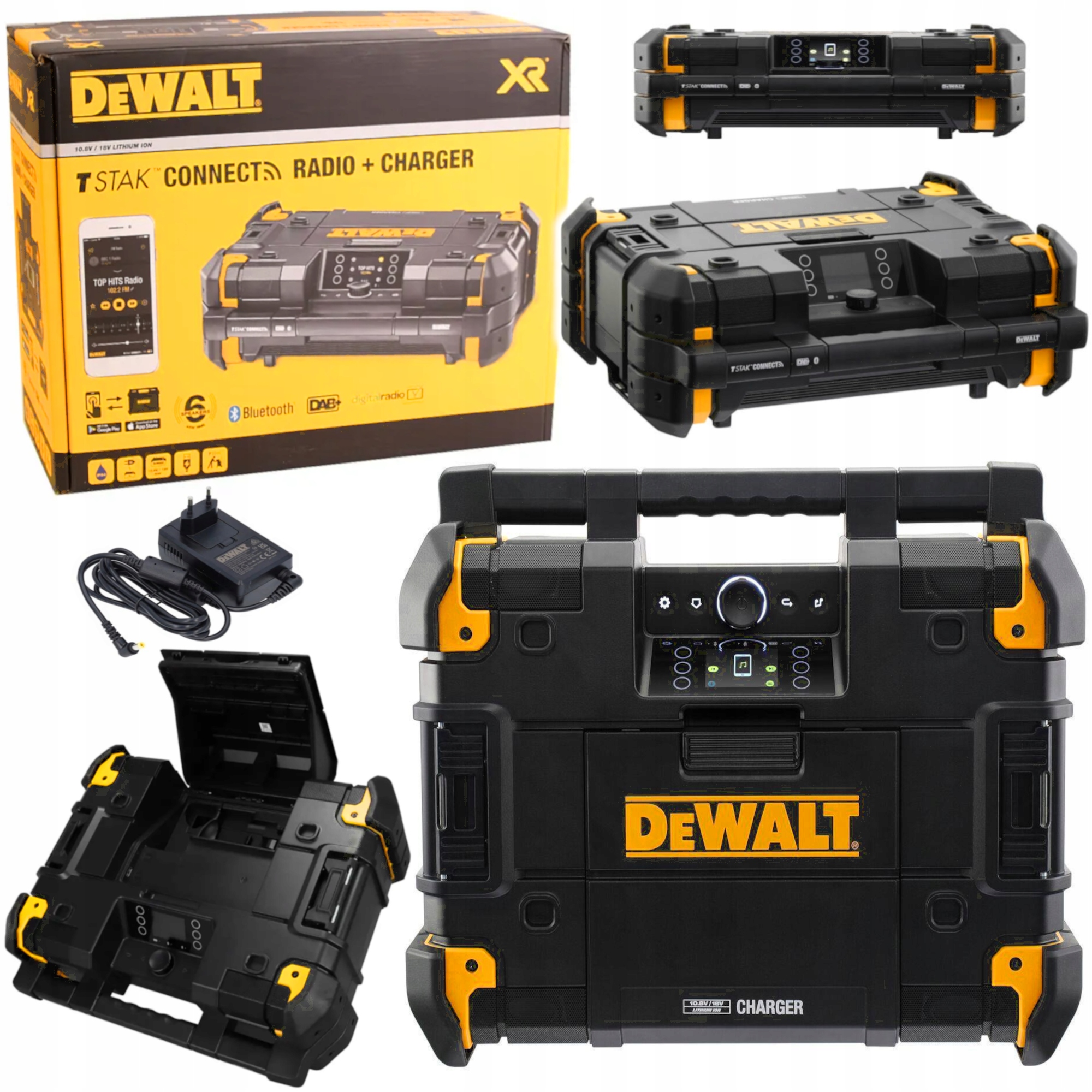 DeWalt DWST1-81078 Radio budowlane Tstak z ładowarką IP54 IP54 Bluetooth