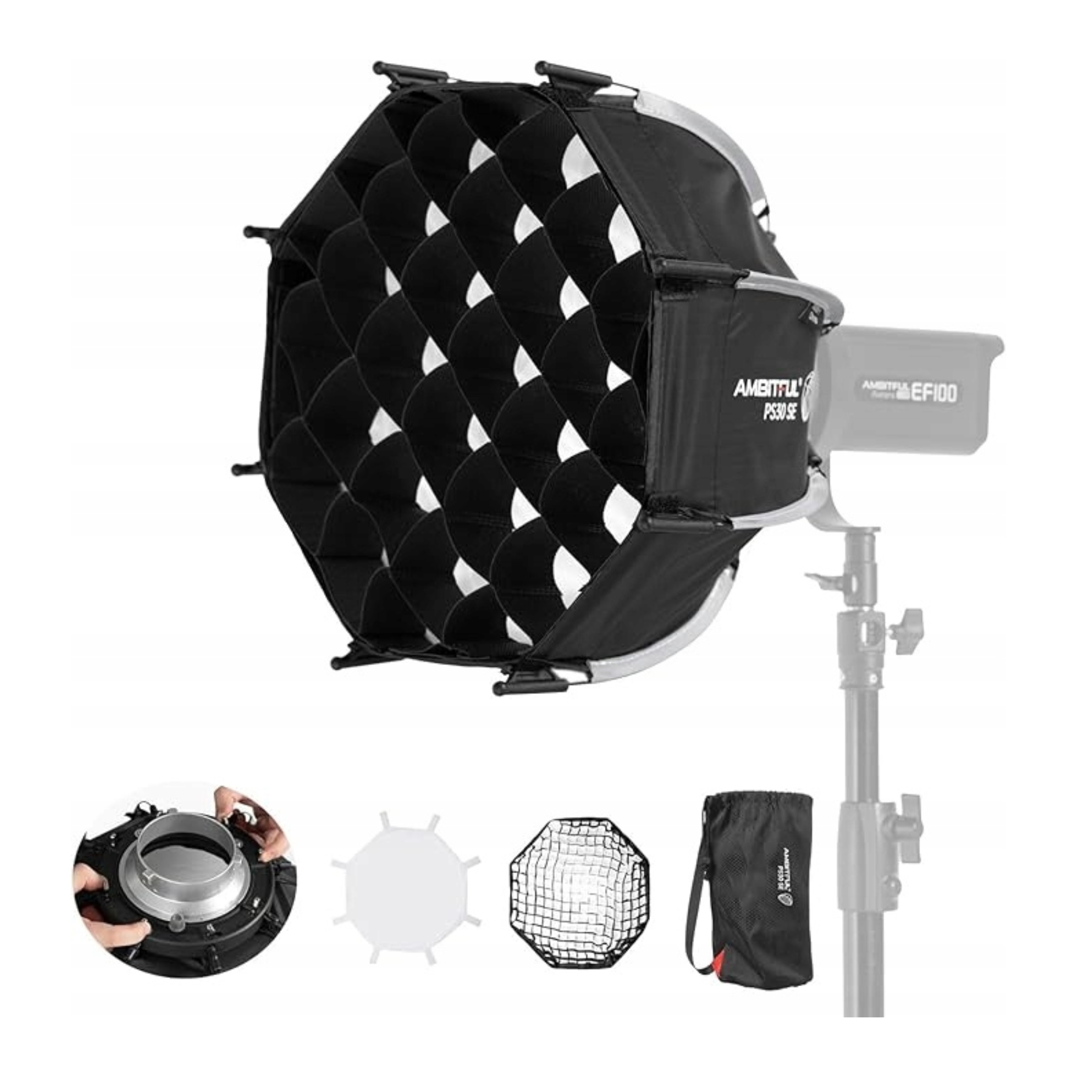 AMBITFUL 30CM MINI SOFTBOX Z MOCOWANIEM BOWENS I TORBĄ