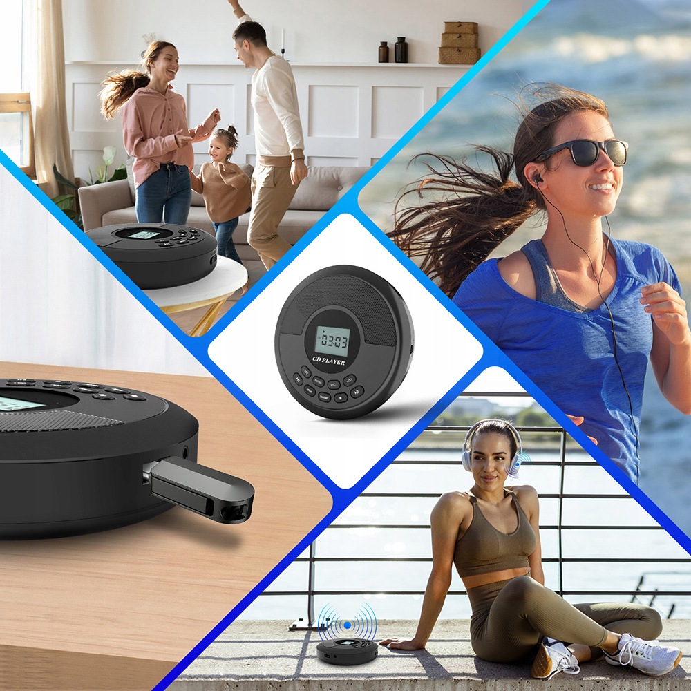 Bluetooth MP3 Přehrávač – Přenosný, Aux, LCD, Černý