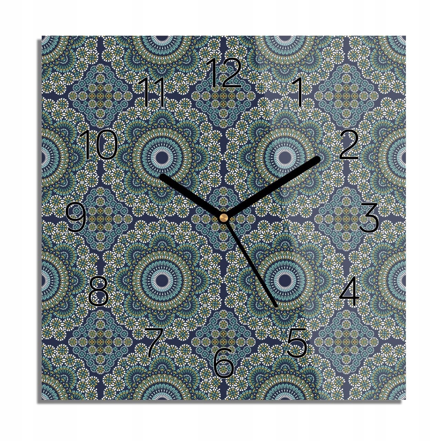 

Mozaika kwiaty wzór zegar szklany do kuchni 30x30