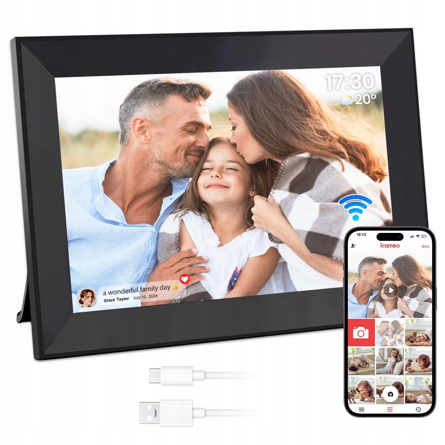 Rámeček Digitální 10.1" Dotykový Na Fotografie 32GB Wifi 1280*800 Ips