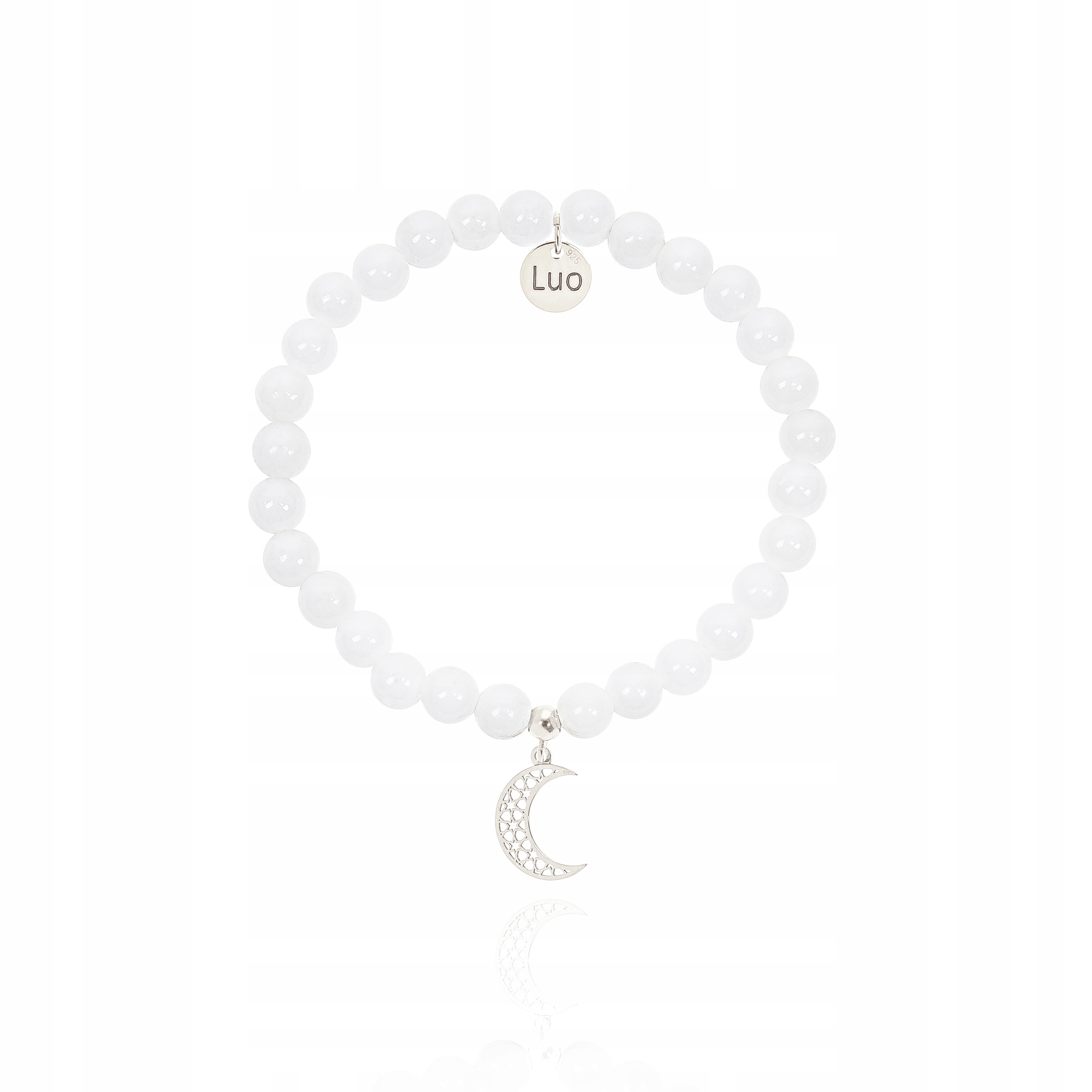 

Bransoletka z jadeitu ze srebrnym księżycem