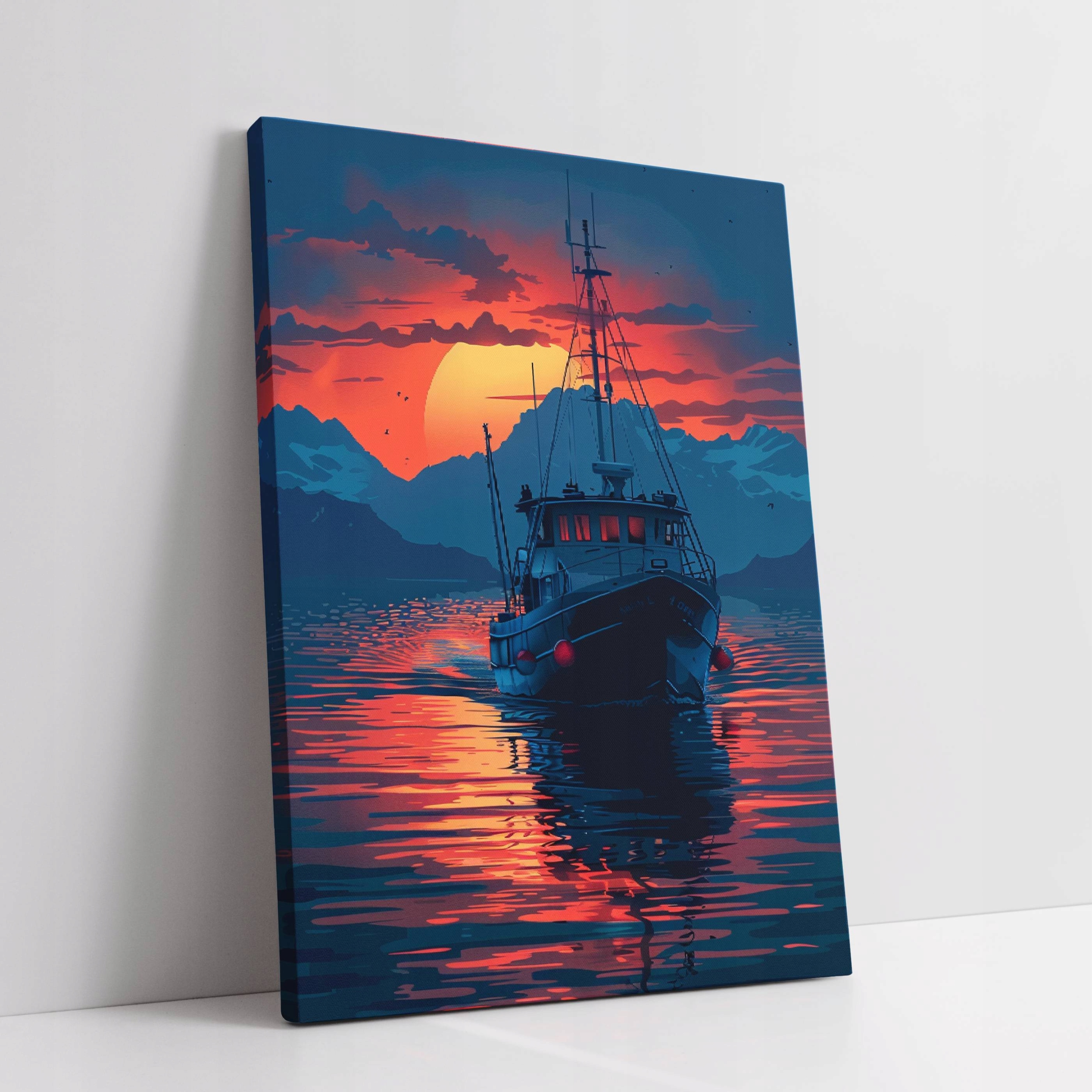 Obraz na plátně Západ slunce na moři Loď do domu obývacího pokoje 90x120