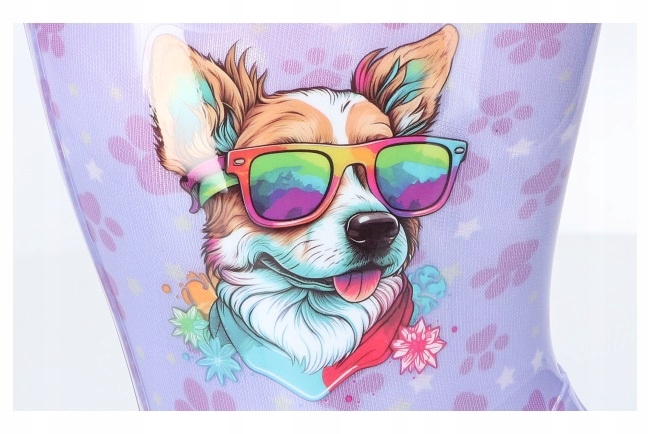 AMERICAN CLUB KAL25 WODOODPORNE KALOSZE GUMOWCE DZIECIĘCE PIES FIOLETOWE 28 Kolor fioletowy