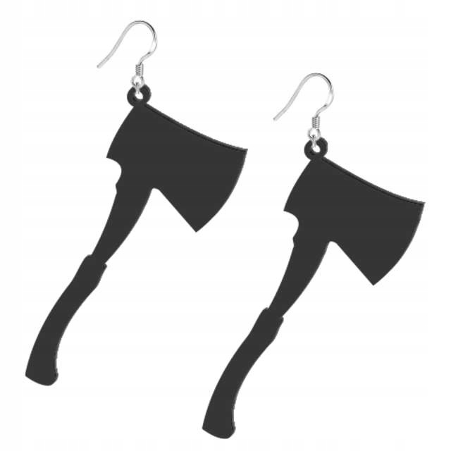 

Kolczyki czarne Halloween akryl Siekiery horror