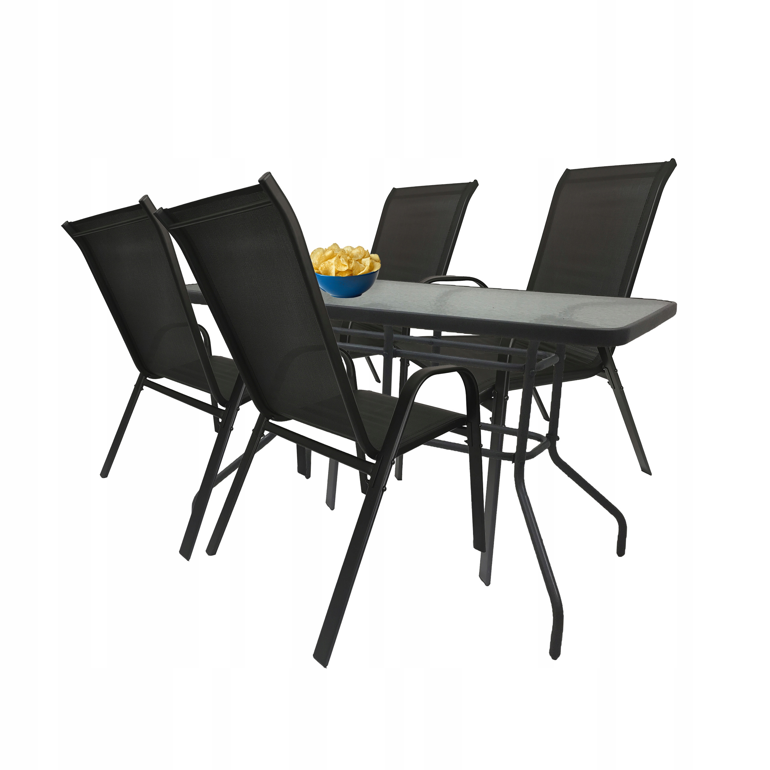 ZESTAW MEBLI DO OGRODU TARASU MINORKA 4x KRZESŁA + STÓŁ