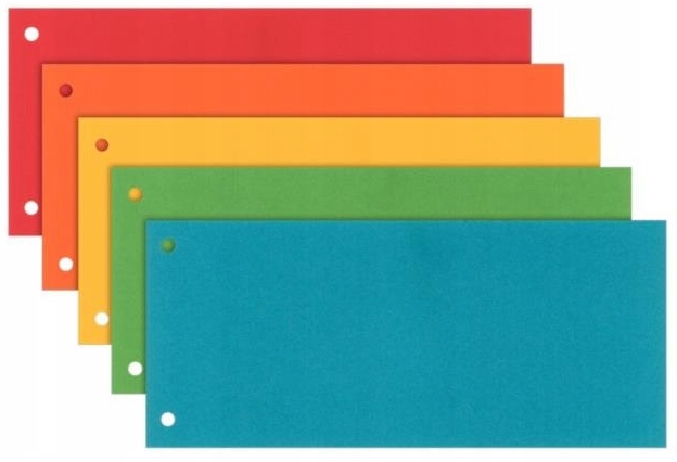 Przekładki do segregatora 1/3 A4 kartonowe 100 szt mix kolor