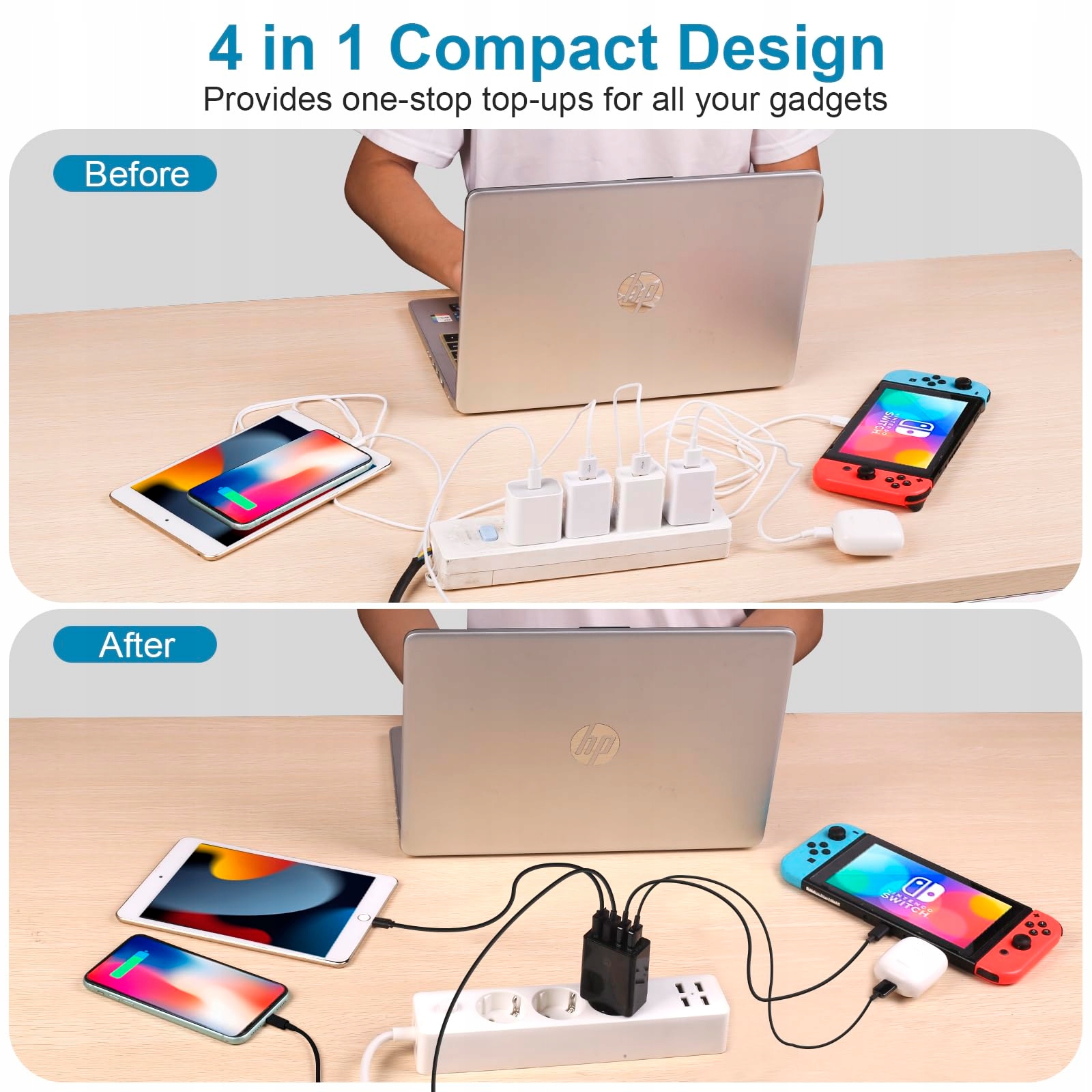 USB ŁADOWARKA 4-Portowy Adapter USB 33W QC 3.0 — miniatura 6