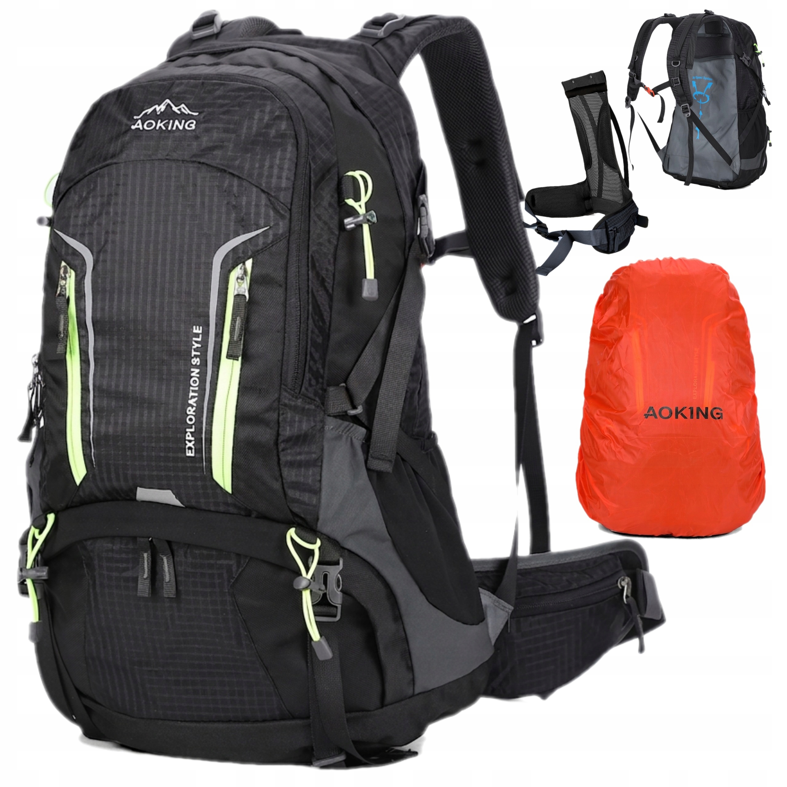 Plecak turystyczny Aoking Adventure 43l podzielna komora do samolotu czarny