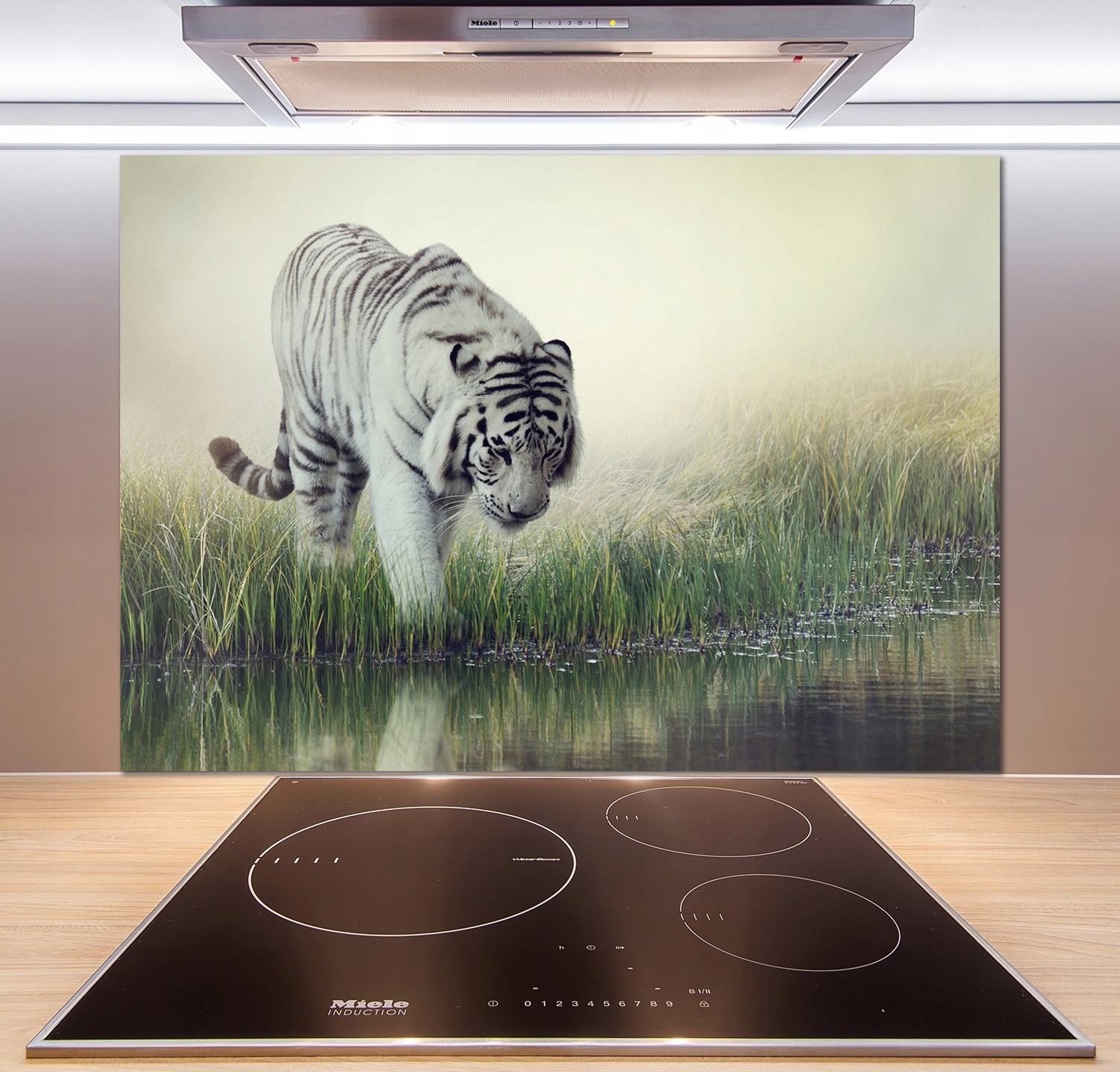 

Panel dekor szkło Biały tygrys 100x70 cm + Klej