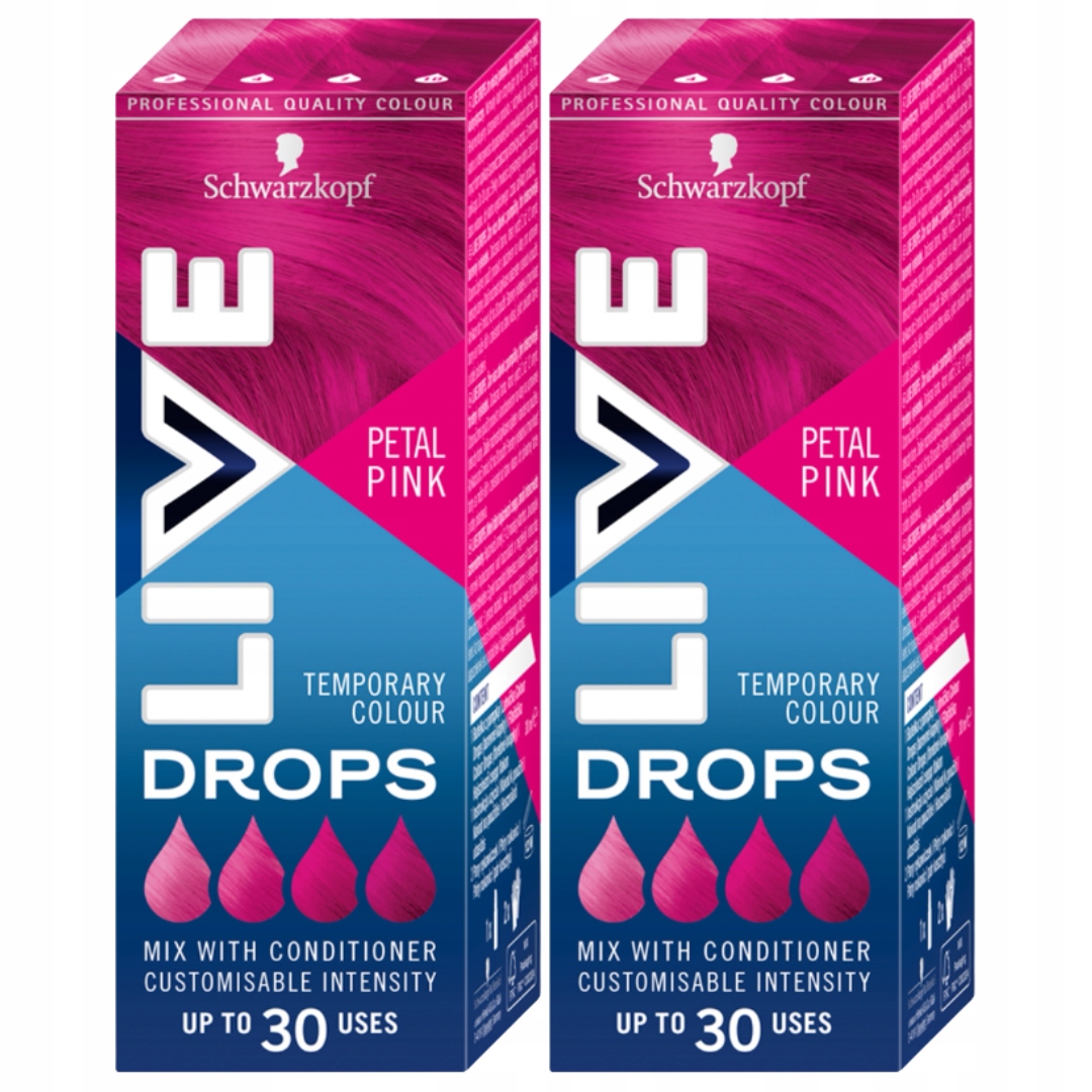 Schwarzkopf Live Drops Omyvatelná barva na vlasy Petal Pink 30 ml x2