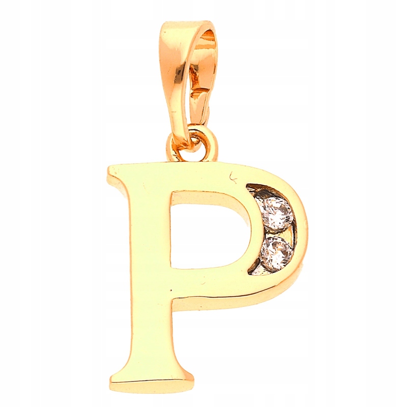 

Zawieszka Zlota litera literka P stal z cyrkoniam