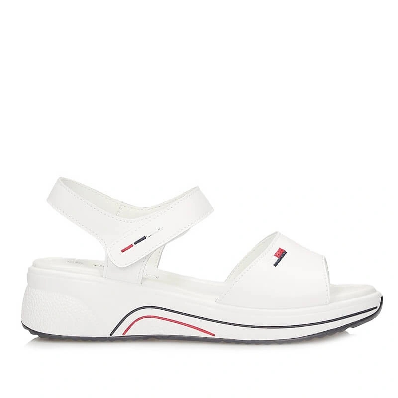 Dámské sandály Cambell 26-07310WH bílé kožené na platformě