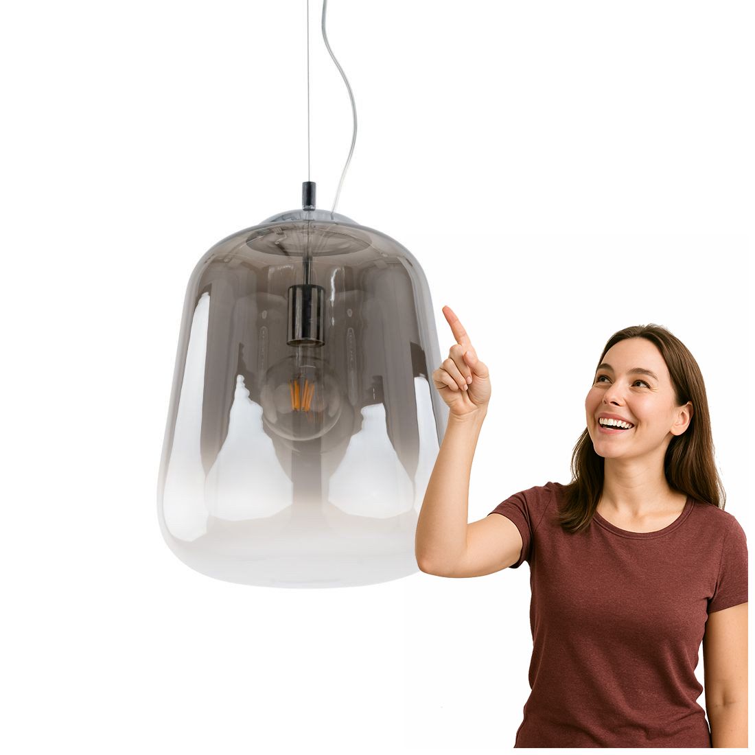 Moderní lampa Lanila Šedá s regulací 60W Italux