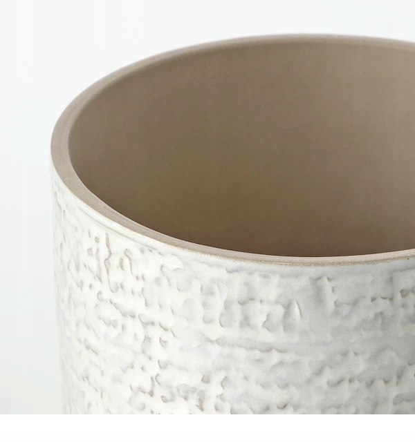 IKEA CHIAFRON Osłonka doniczki biały 12 cm Kolor chrom