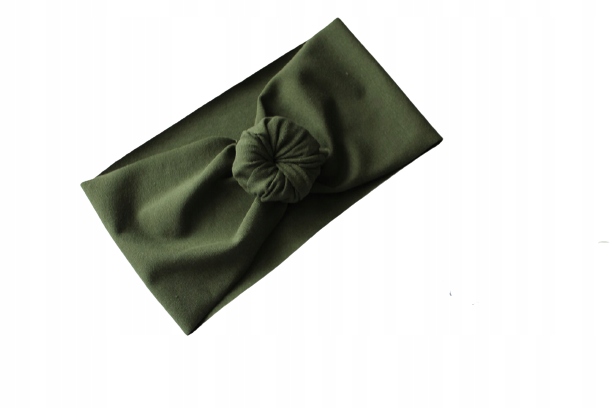 

Opaska szeroka supełek khaki damska