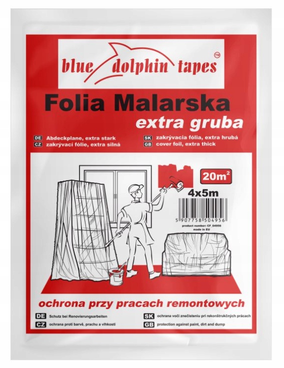 FOLIA MALARSKA EXTRA GRUBA BLUE DOLPHIN 4M X 5M