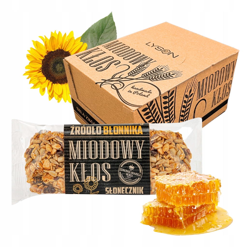 Levně 18 x Tyčinka Kłos bez cukru se slunečnicí 45 g Łysoń tyčinky vláknina