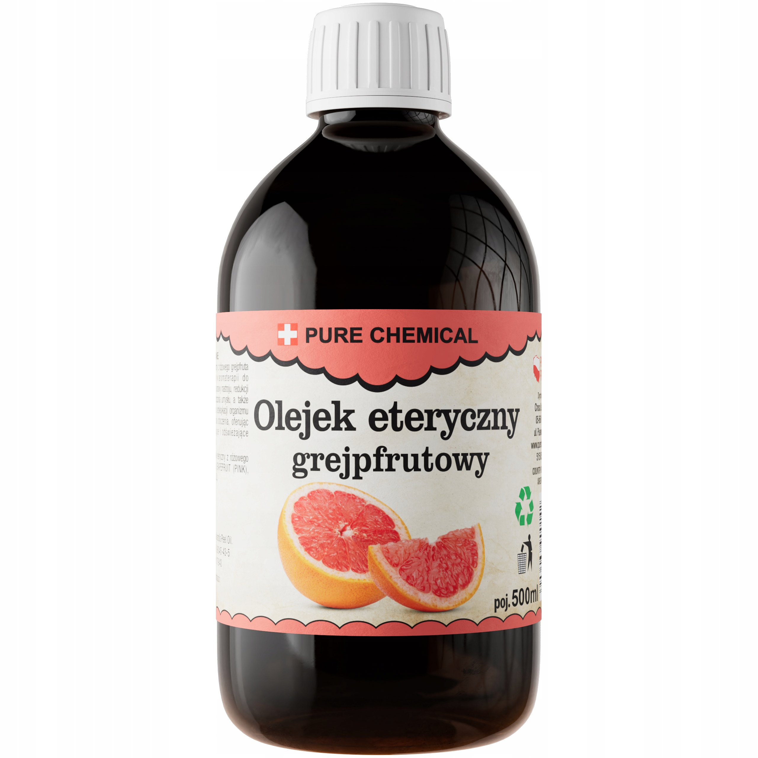 Olejek Grejpfrutowy Naturalny Energetyzujący Bez Dodatków 500ml 0,5L