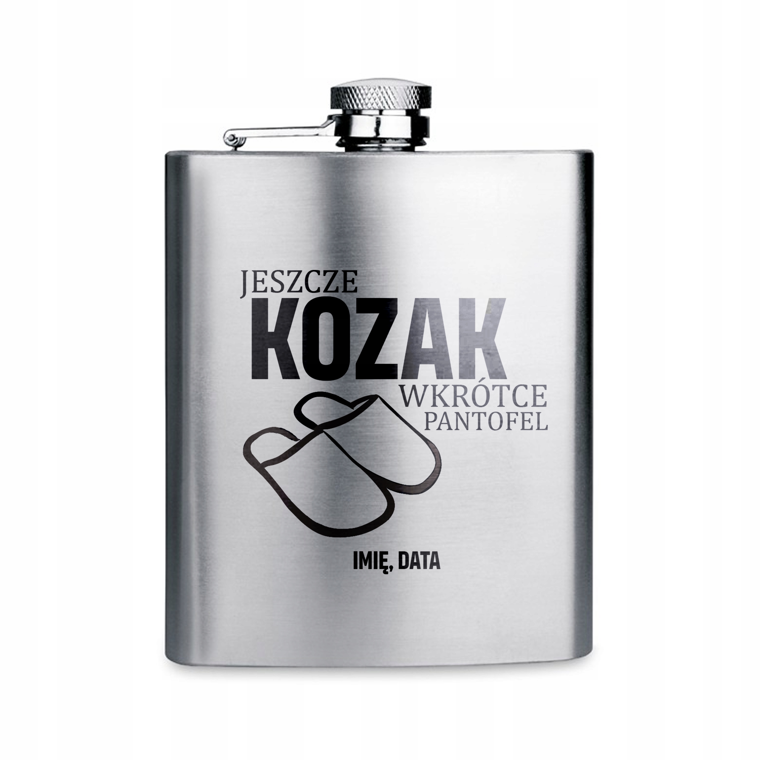 

Piersiówka Stalowa 210 ml Jeszcze Kozak Imię Wz