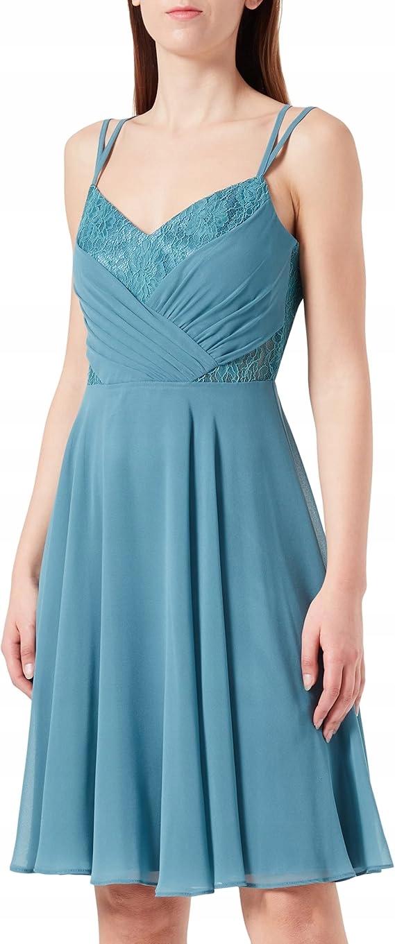 Vera Mont Modrá Rozkládací Šaty S Krajkou 32 Jqc