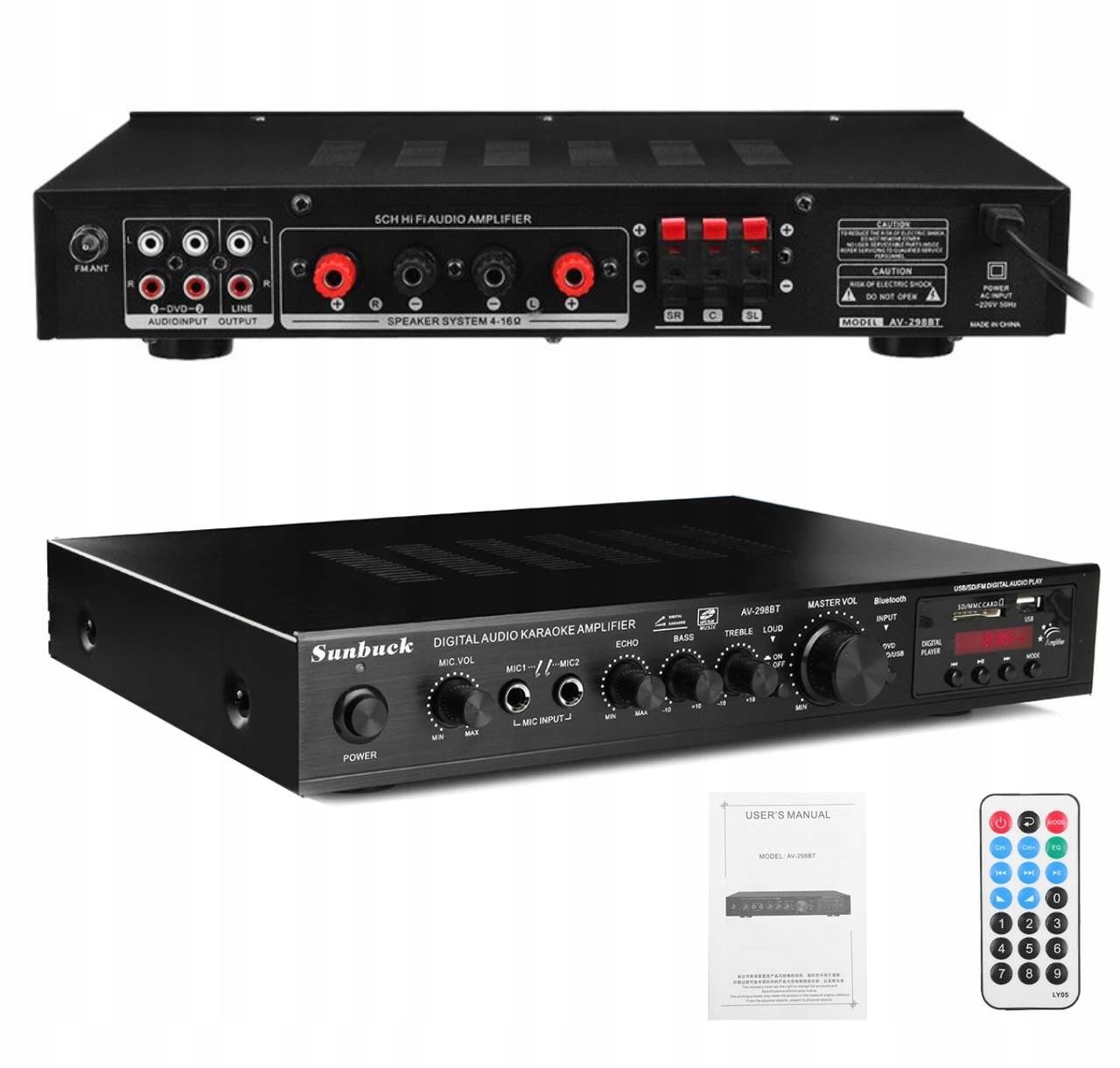 Integrovaný Zesilovač Bluetooth 2000W Stereofonní Hi-fi Digitální Fm