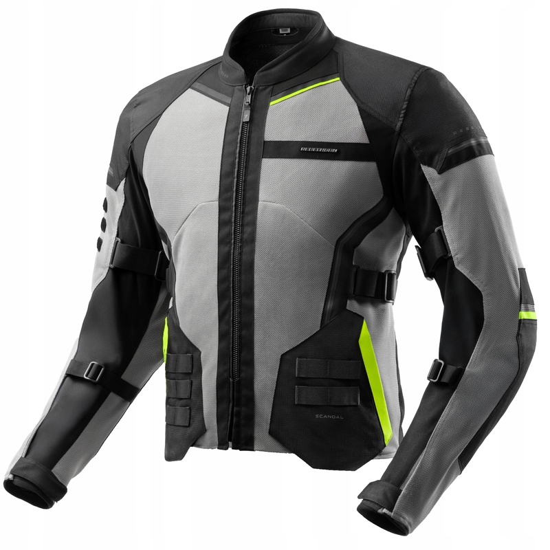 Textilná Motocyklová Bunda Rebelhorn Scandal 3 Black Grey Fluo Yellow L