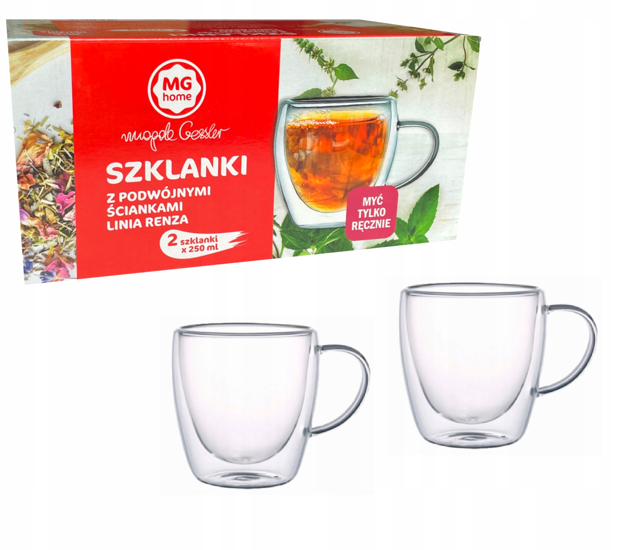 

Szklanki do kawy i herbaty Mg Home 250 ml 2 szt.