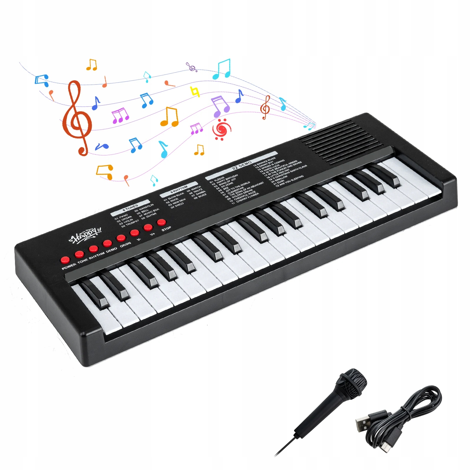 37-KLAWISZOWY Keyboard Dla Dzieci Cyfrowy Z Mikrofonem