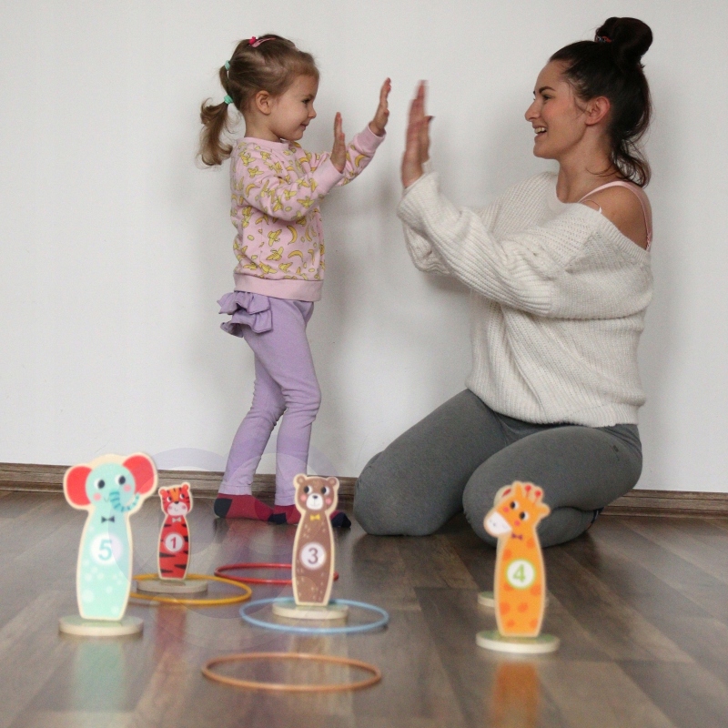 GRA ZRĘCZNOŚCIOWA DREWNIANA RZUT DO CELU ZWIERZĄTKA 15 EL. Marka Viga