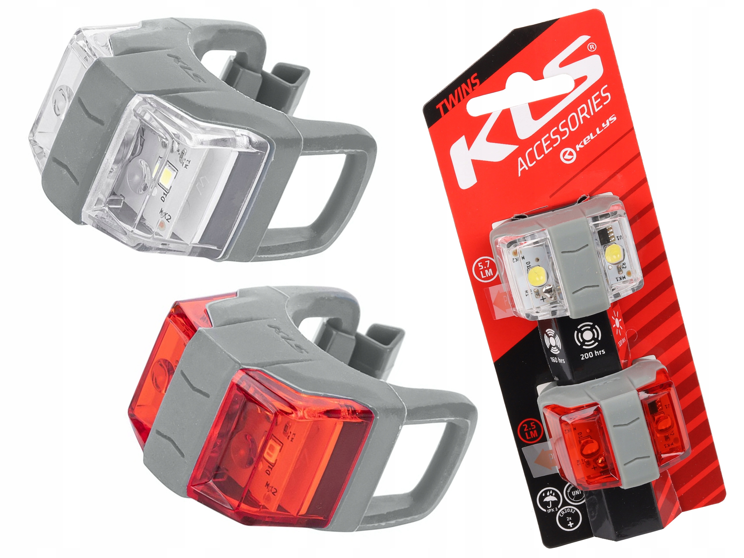 

Zestaw lampek Led Kellys Twins II steel grey