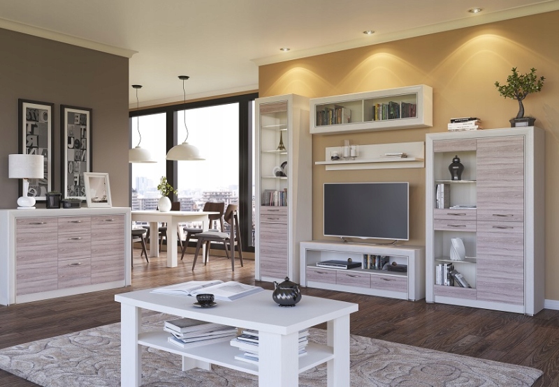 PÓŁKA ŚCIENNA WISZĄCA PETRA 120 CM KREM DĄB ANCONA MAFMEBLE Marka MAFmeble