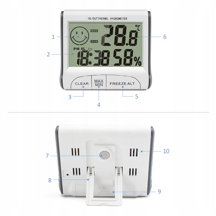 STACJA POGODY TERMOMETR HIGROMETR SONDA - CE Marka VERK GROUP