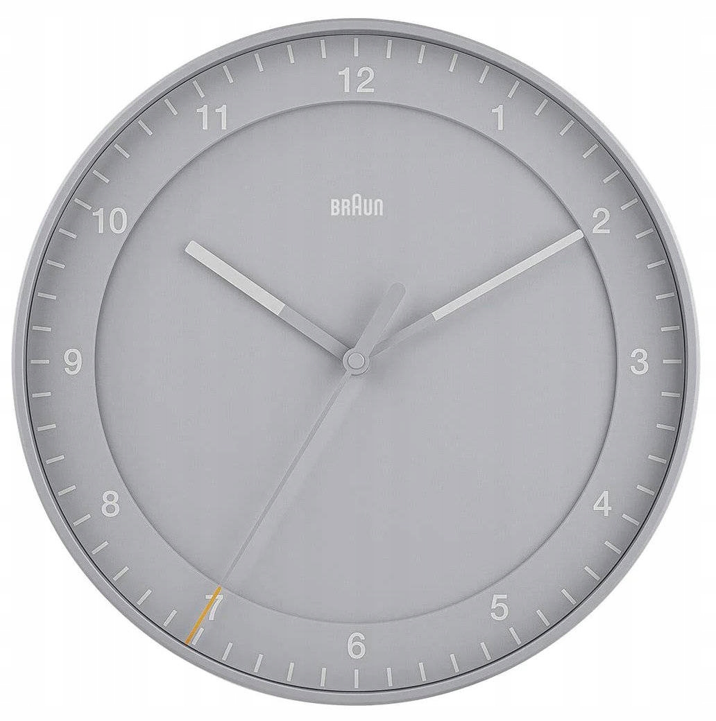 Šedé Klasické Nástenné Hodiny Braun BC17G 30 cm