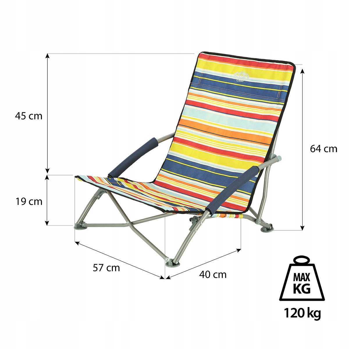 NC3035 NIEBIESKO-CZERWONY KRZESŁO PLAŻOWE, rozkładane turystyczne EAN (GTIN) 5907695593136