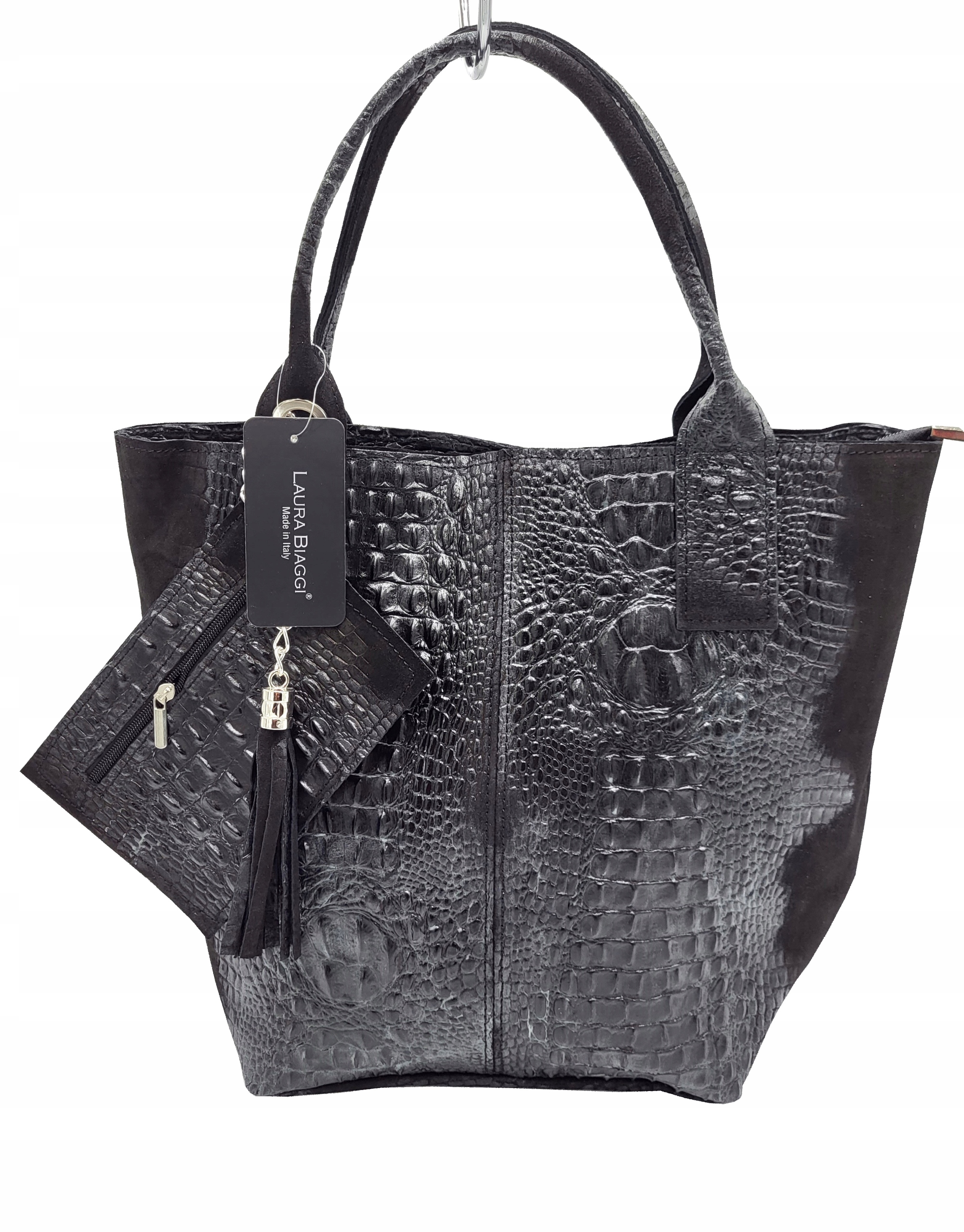 Dámská kožená kabelka černá Laura Biaggi