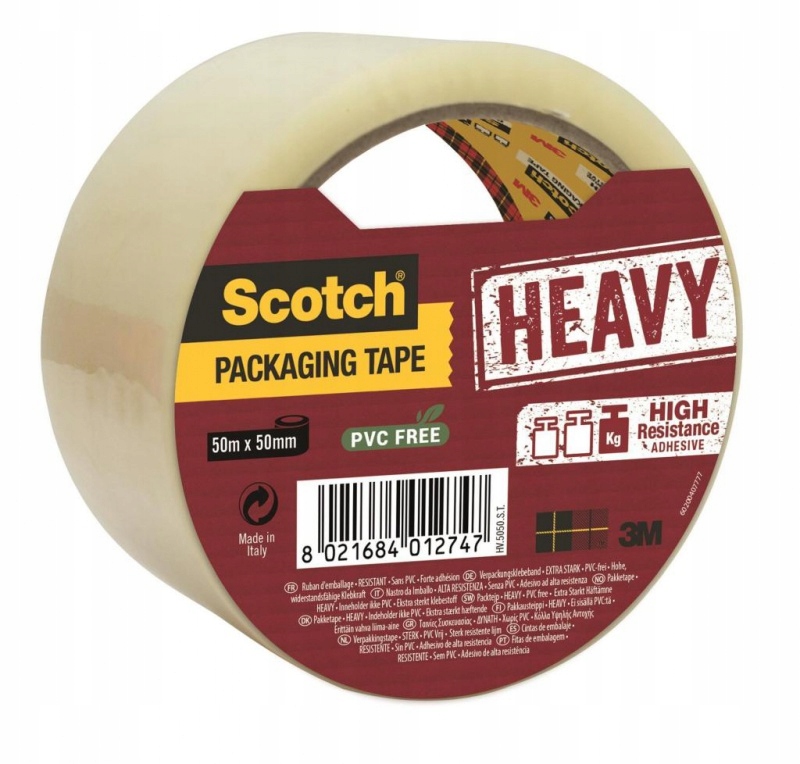

Taśma klejąca pakowa 3M Scotch Heavy transp 50x50