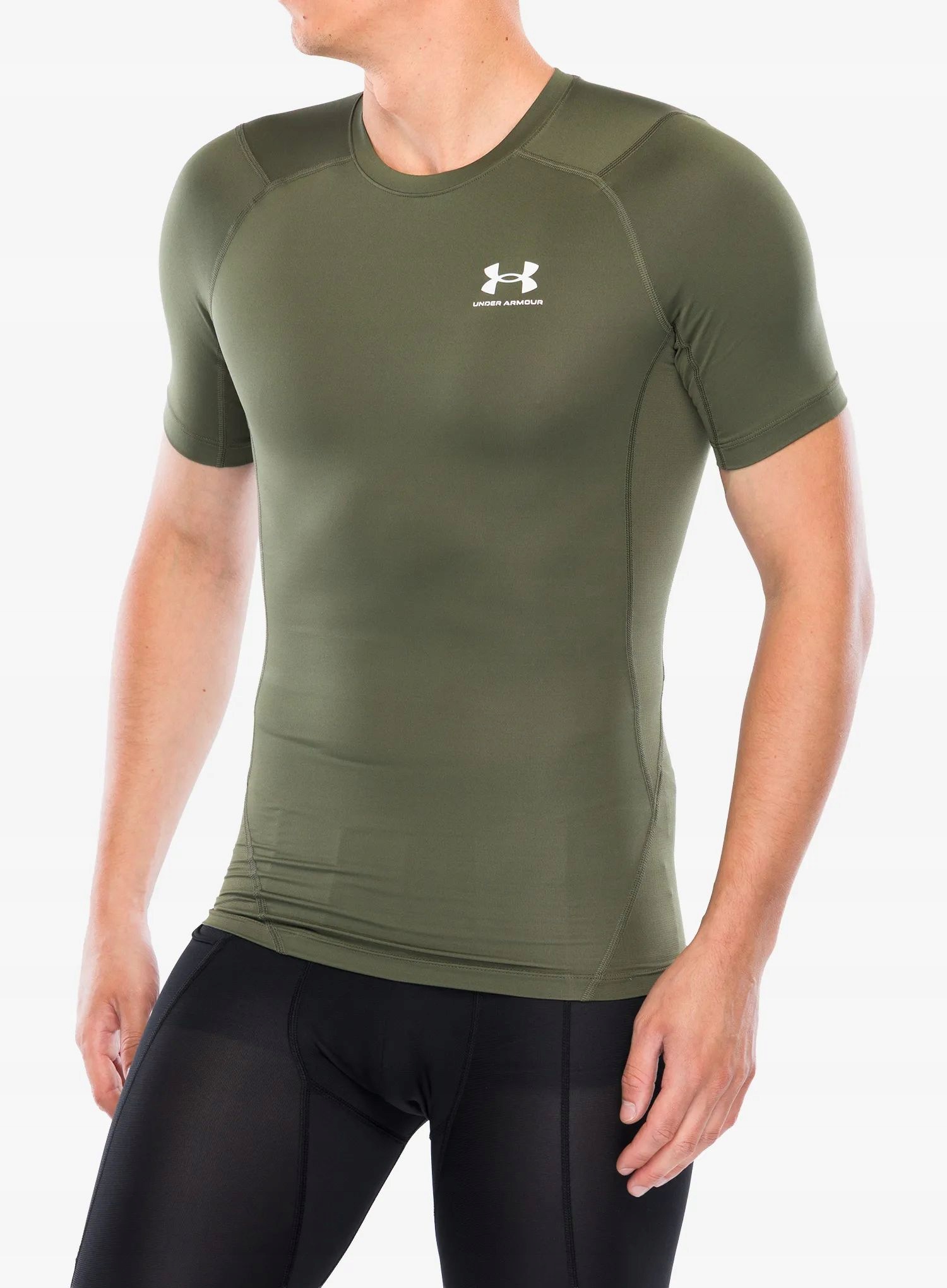 Tričko Under Armour Hg Armour Comp S/s marine od green/white S