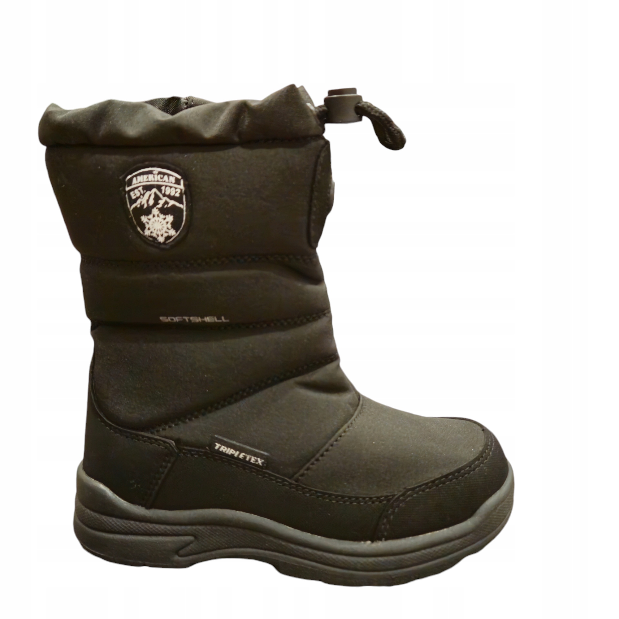Śniegowce Wodoodporne Softshell Kozaki Ocieplane Buty Zimowe Czarne 33