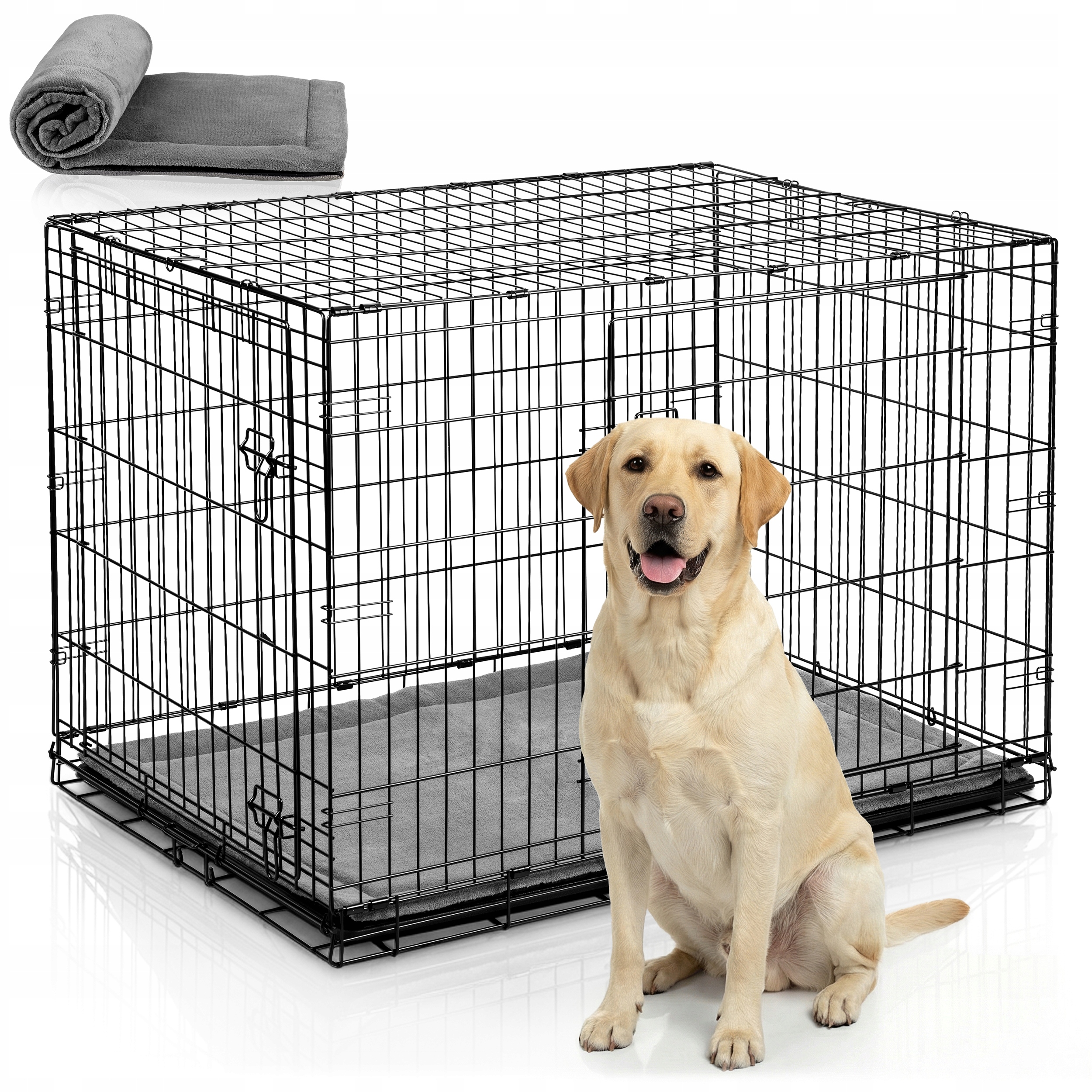 Levně Kovová klec na kennely kotec přepravka pro psa 107x71x77 Pelíšek