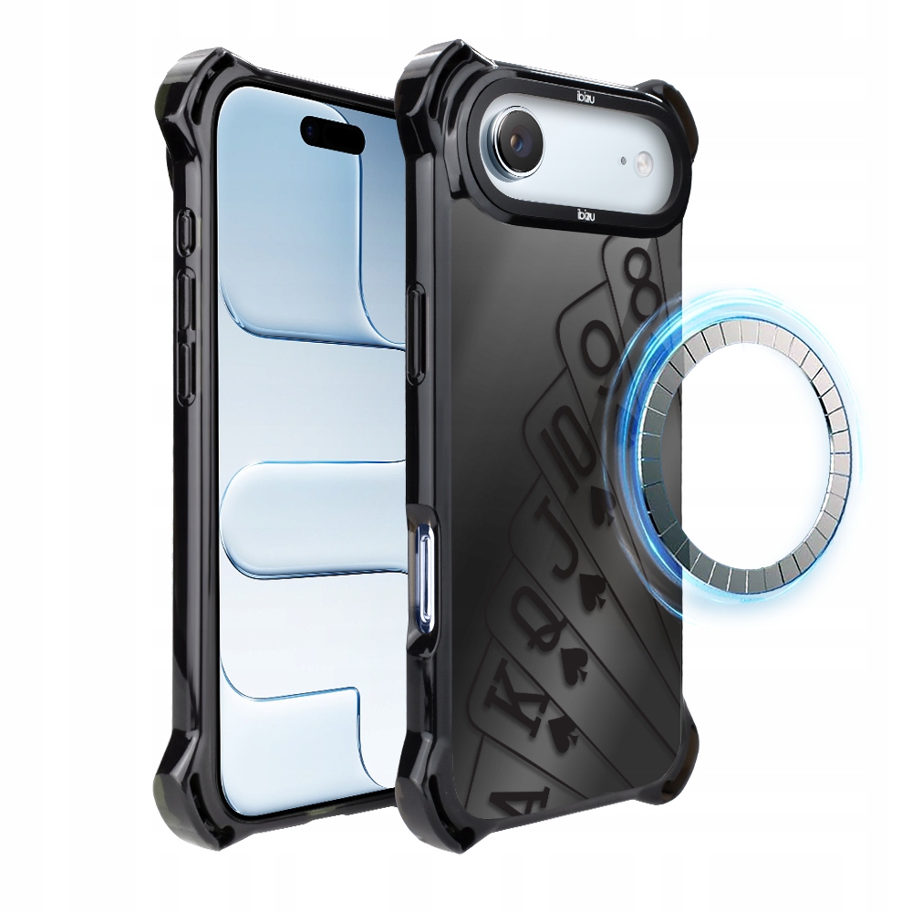 Pouzdro Ibizu DropGuard Ultra pro iPhone Air s MagSafe, půlnoční, hrací karty