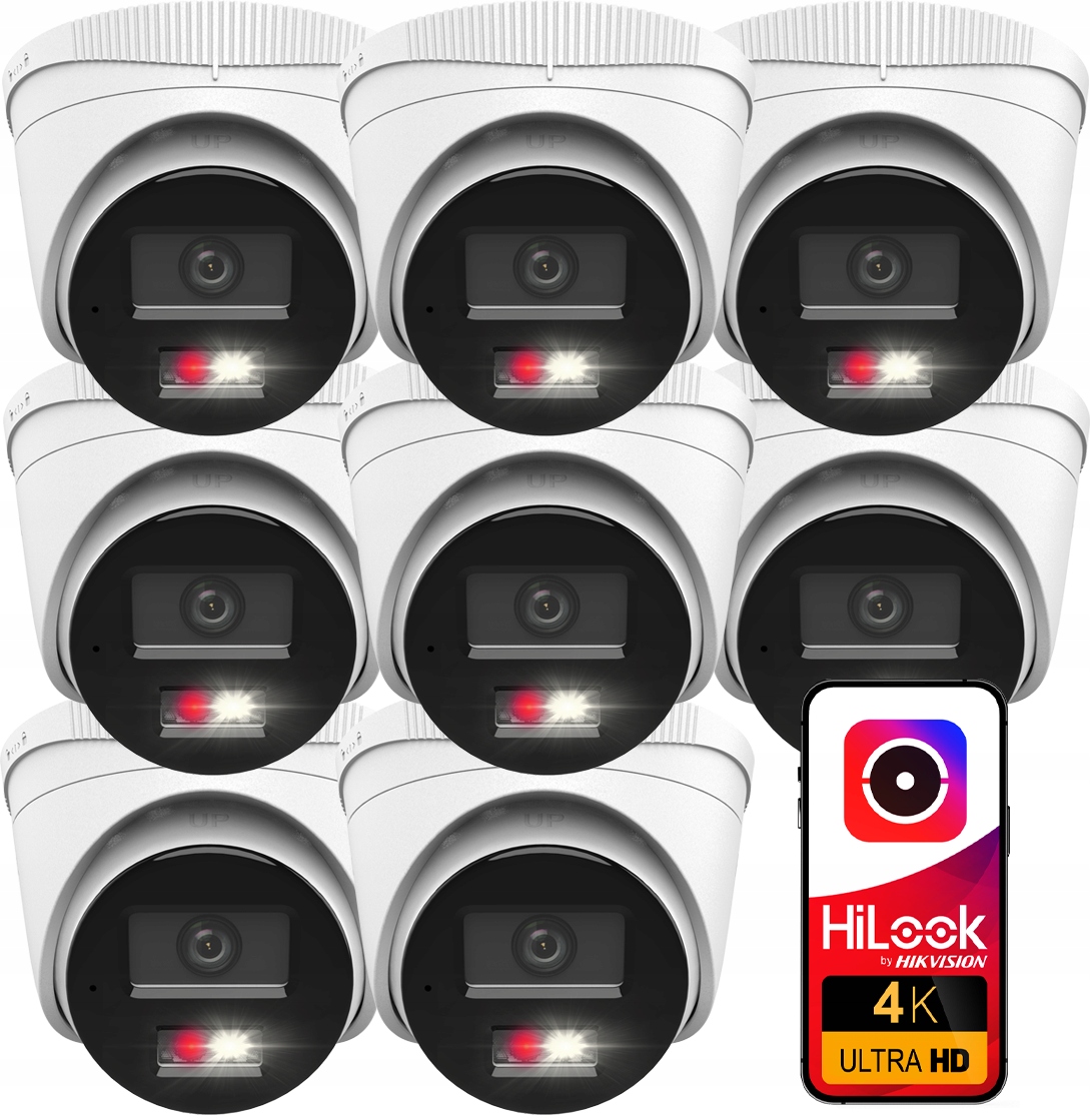 8Mpx kupolová kamera x8 Ip HiLook od spoločnosti Hikvision IPCAM-T8-30DL Mikrofón Poe