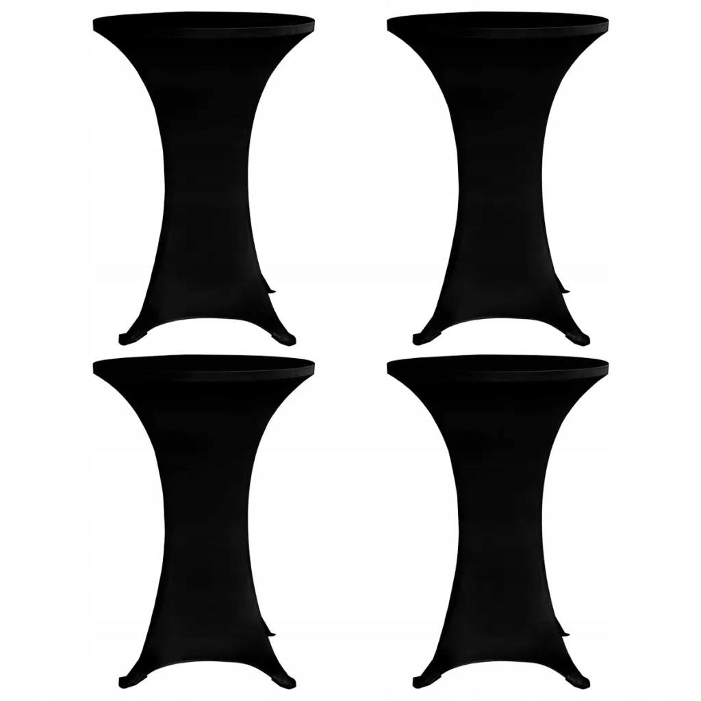 Pokrowce na stół barowy, Ø 60 cm, czarne, elastycz