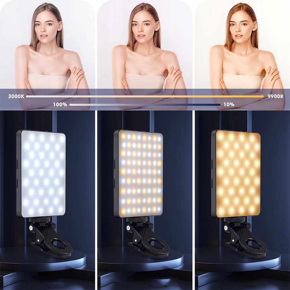 LAMPKA DO SELFIE TIK TOK VLOGóW MAKIJAŻU LED, OŚWIETLENIE DO VIDEO LIVE Model LAMPA OŚWIETLENIOWA LED