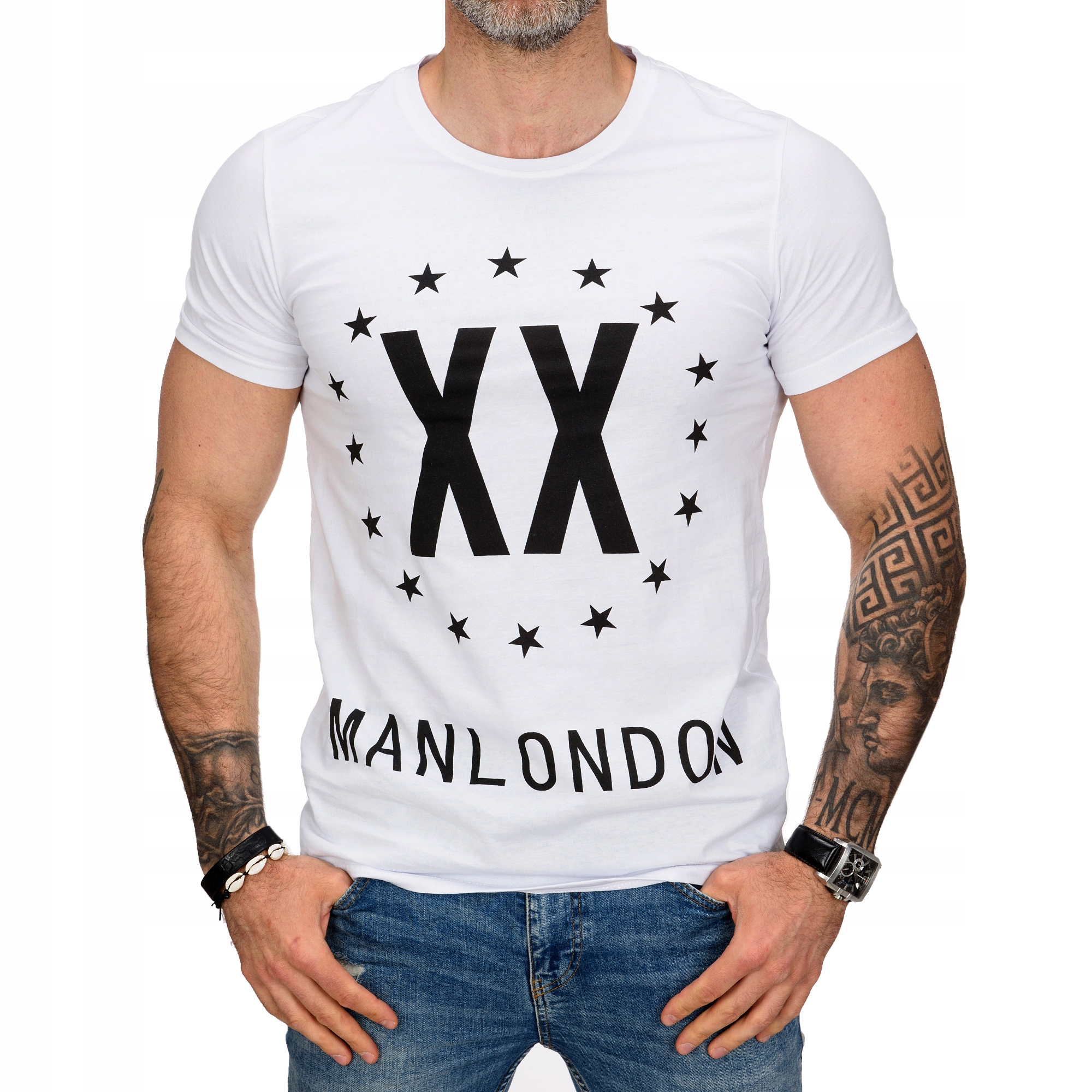 

Q308 roz. XL Koszulka Męska Z Nadrukiem